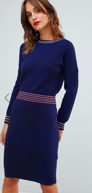 ASOS: Casual Stripe Detail How cute is THIS?! Perfect in the spring with white tenny’s, in the winter with tights, boots and fur, or in the fall with a quilted vest!