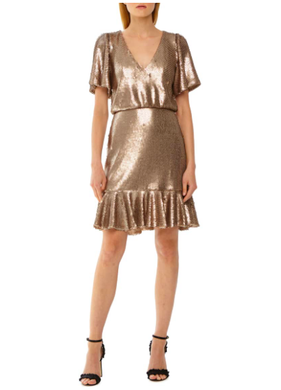Monique Lhullier: Sequin Dress STUNN-ING. This dress is gorgeous with some black heels or wear it with a cardigan and flats to dress it down a bit. The silhouette is SO flattering on almost any figure!
