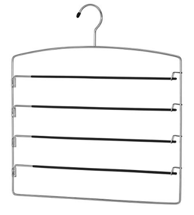 Whitmore Swinging Arm Hanger The arms swing out so you don’t rip out all of the pants when you go to get one out. Brilliant, right?!