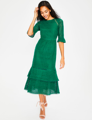 Boden Lace Midi An emerald lace is PERfect to greet the new Spring weather!