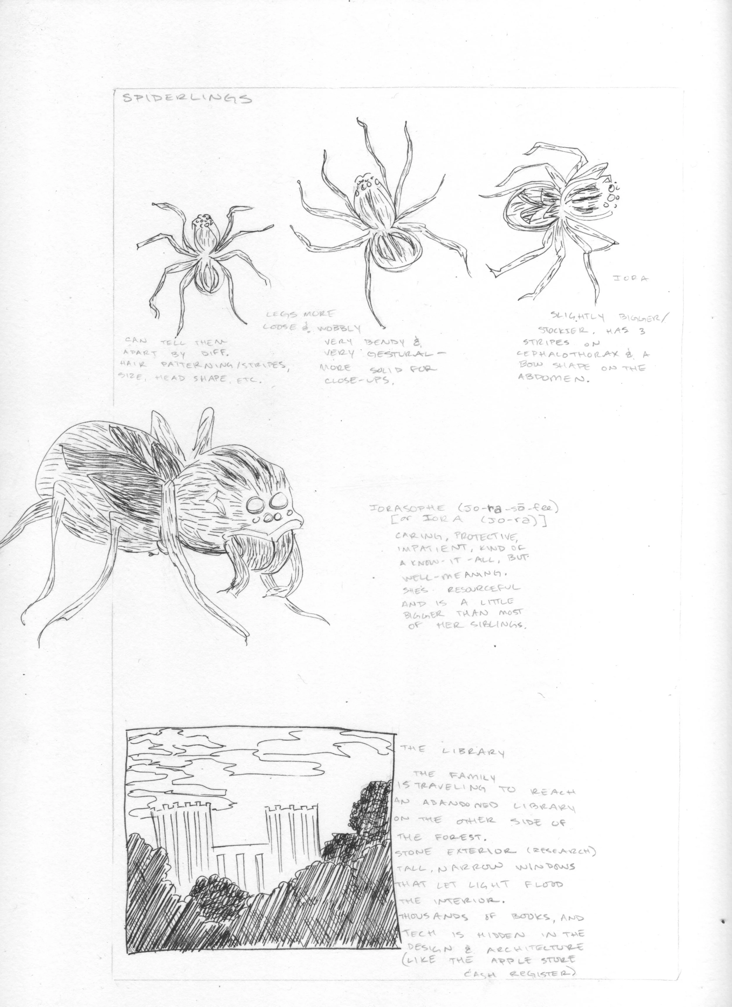 Spiderlings and library exterior.jpeg
