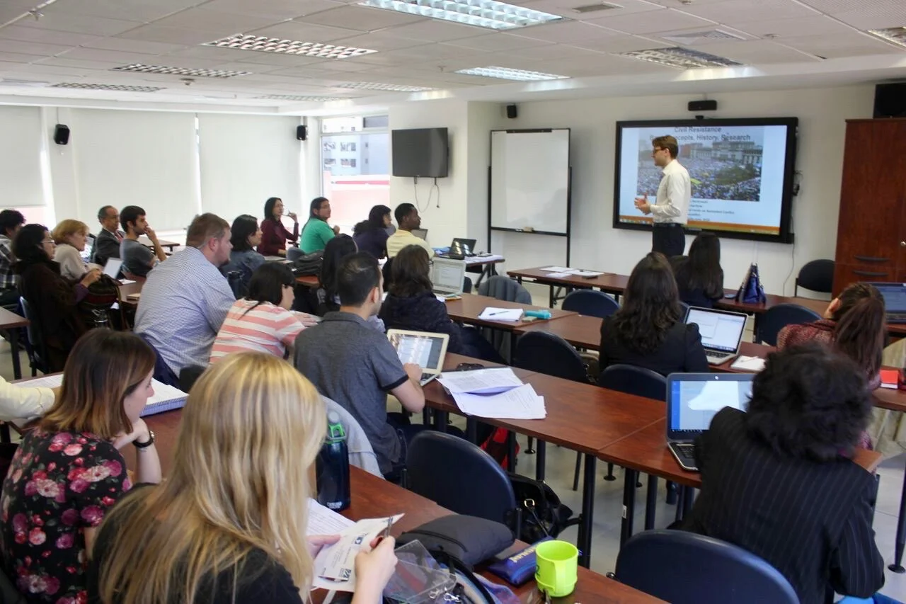 Dr. Maciej Bartkowski from ICNC teaching from case studies.