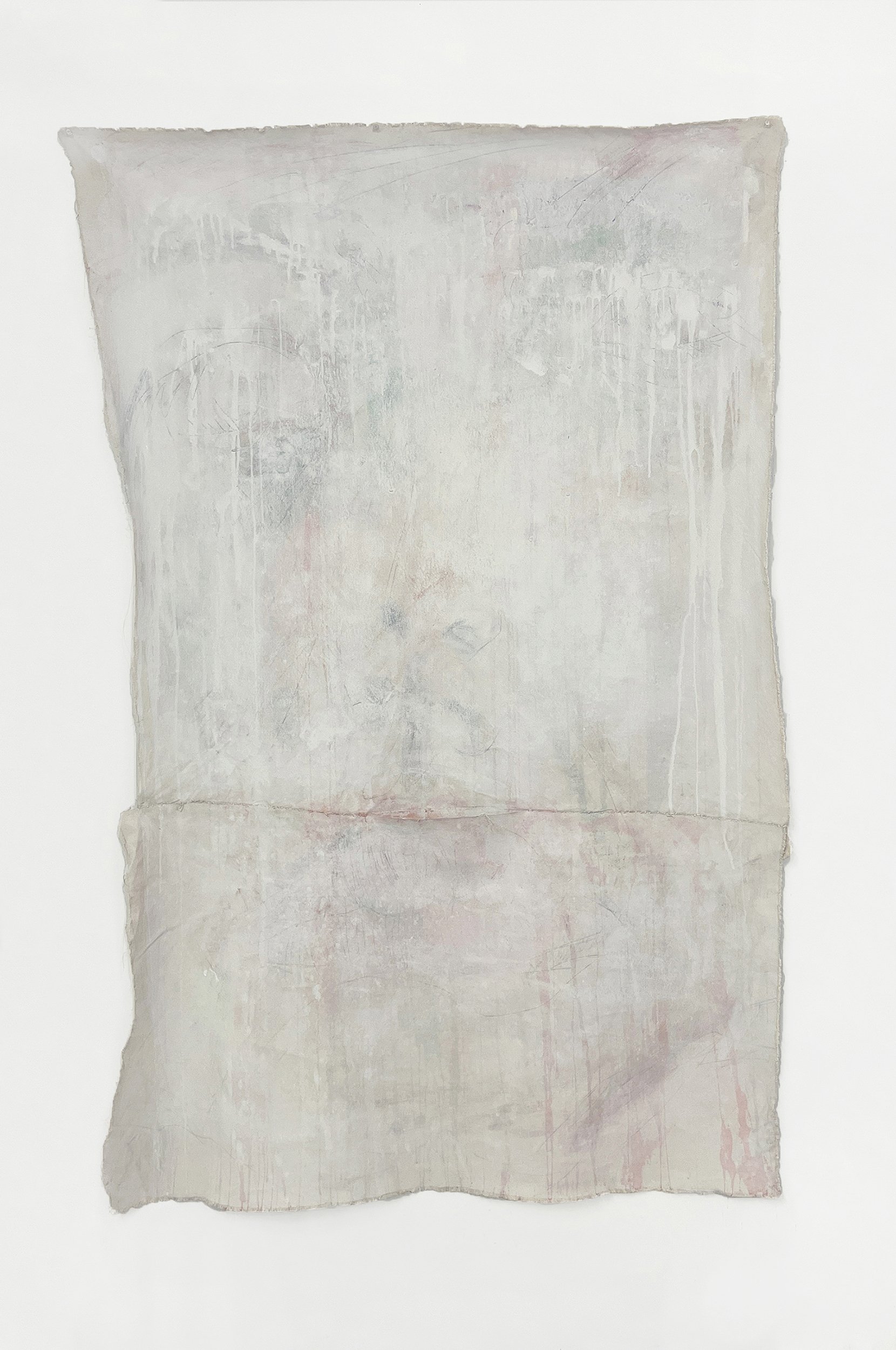   Say No More    2023   Acrylic and graphite on sewn canvas    68” x 30”   