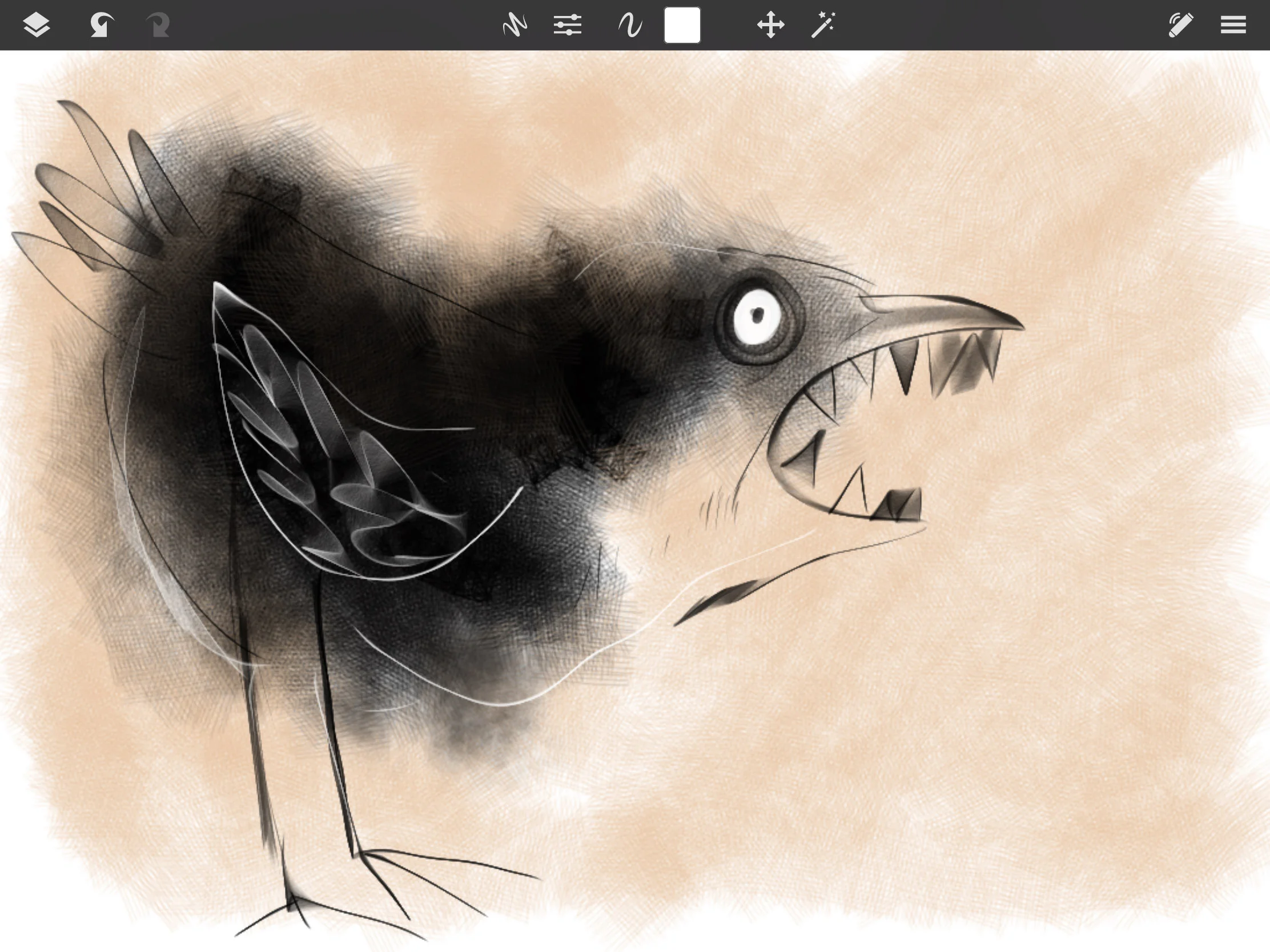 SketchClub is a lot of fun to draw in. I'm continuing my attack birds' theme.
