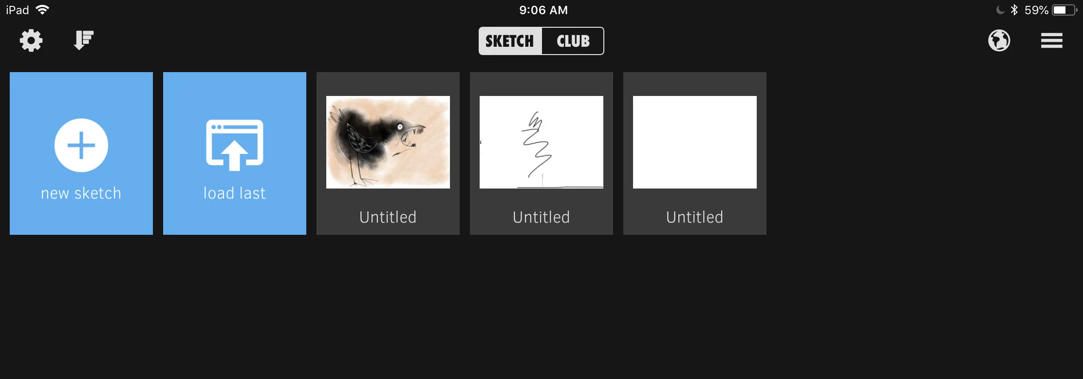 When you open the app you can get to work or click your way to the CLUB.
