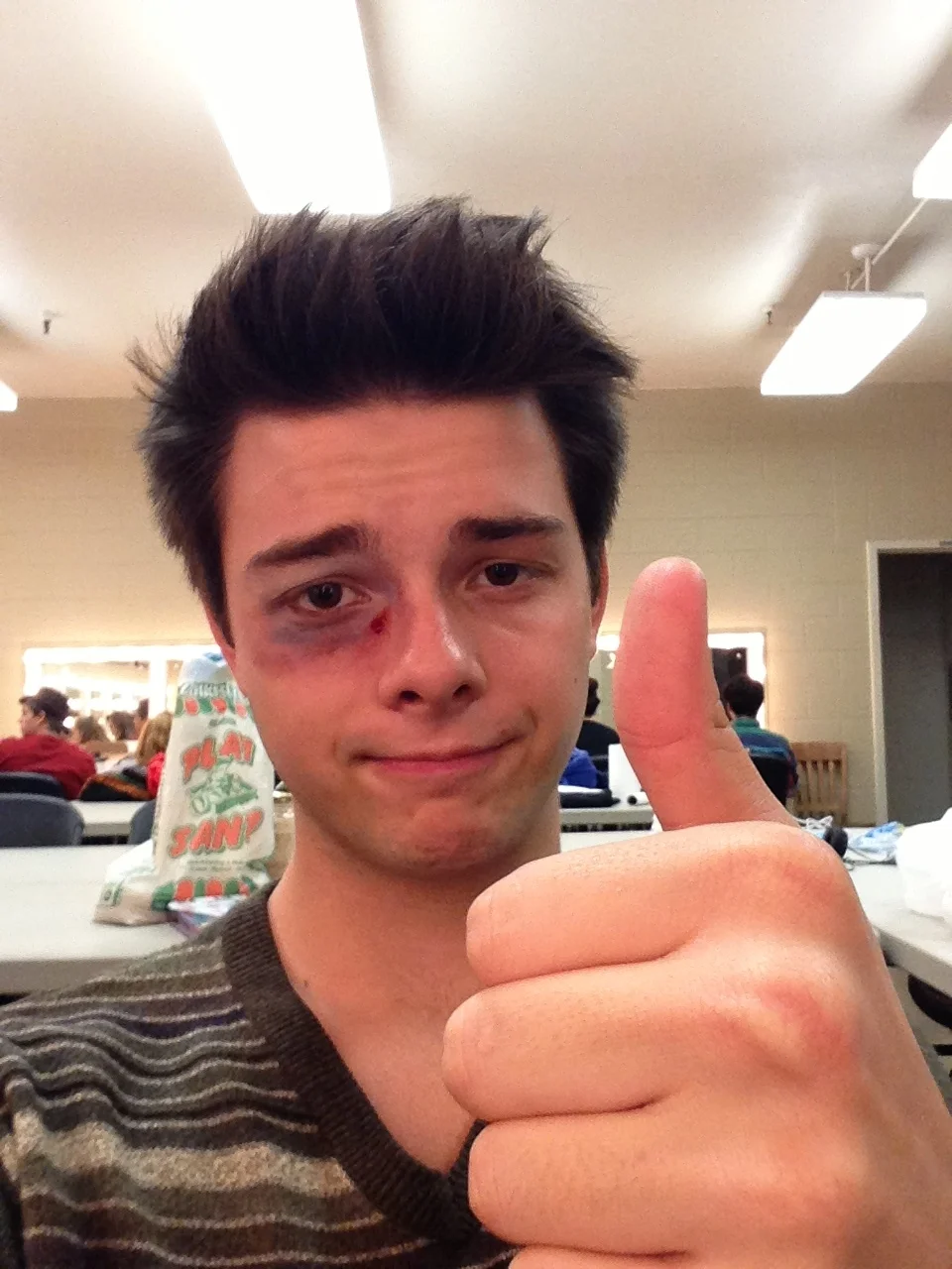 This is how I sometimes feel working with technology for The Travel Coach. OK, it's actually our son David showing off his stage make-up skills, but still...