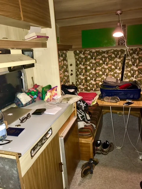 Inside the trailer