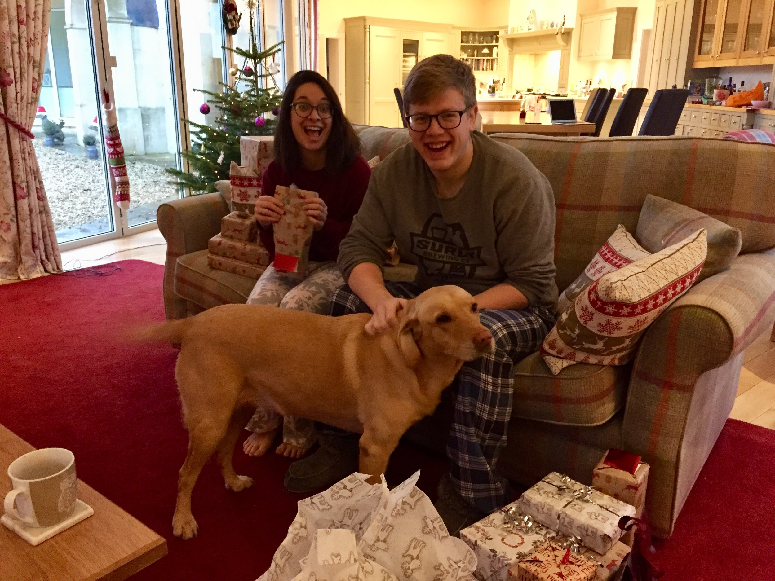 Brook is helping open presents