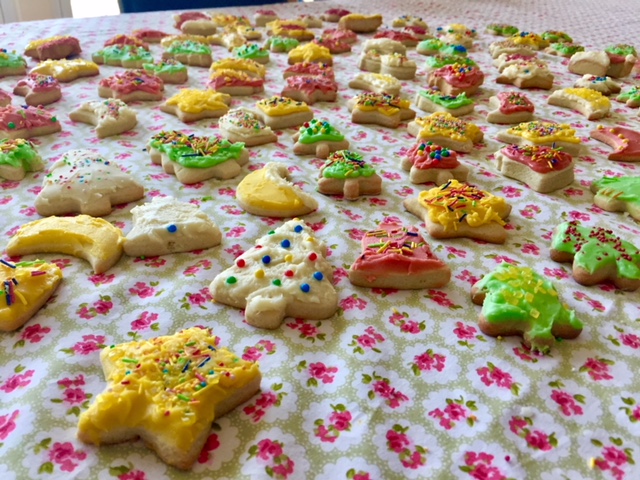 Cookies with icing sugar and hundreds and thousands