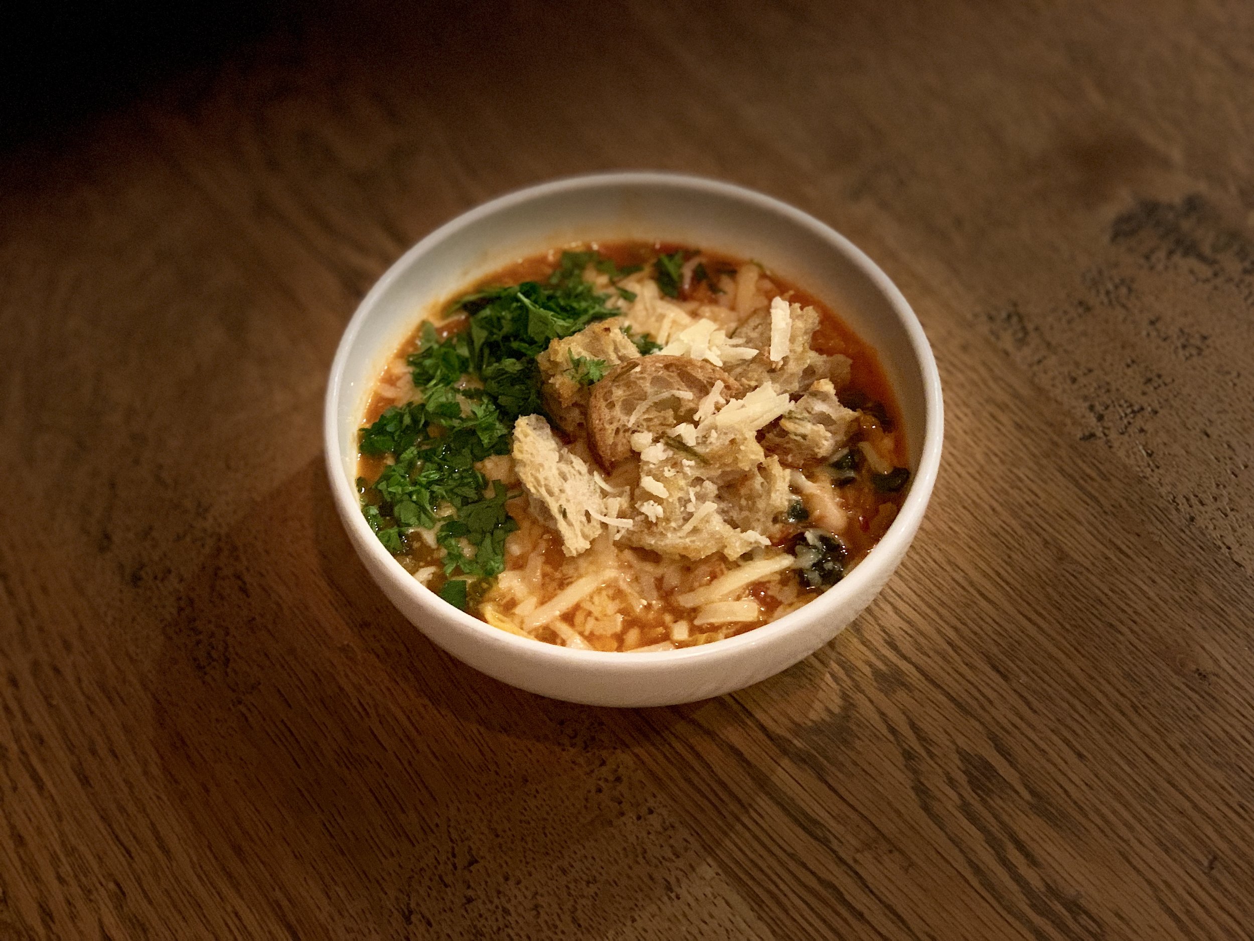 Delicious Ribollita soup, perfect for getting you through the last few weeks of winter.