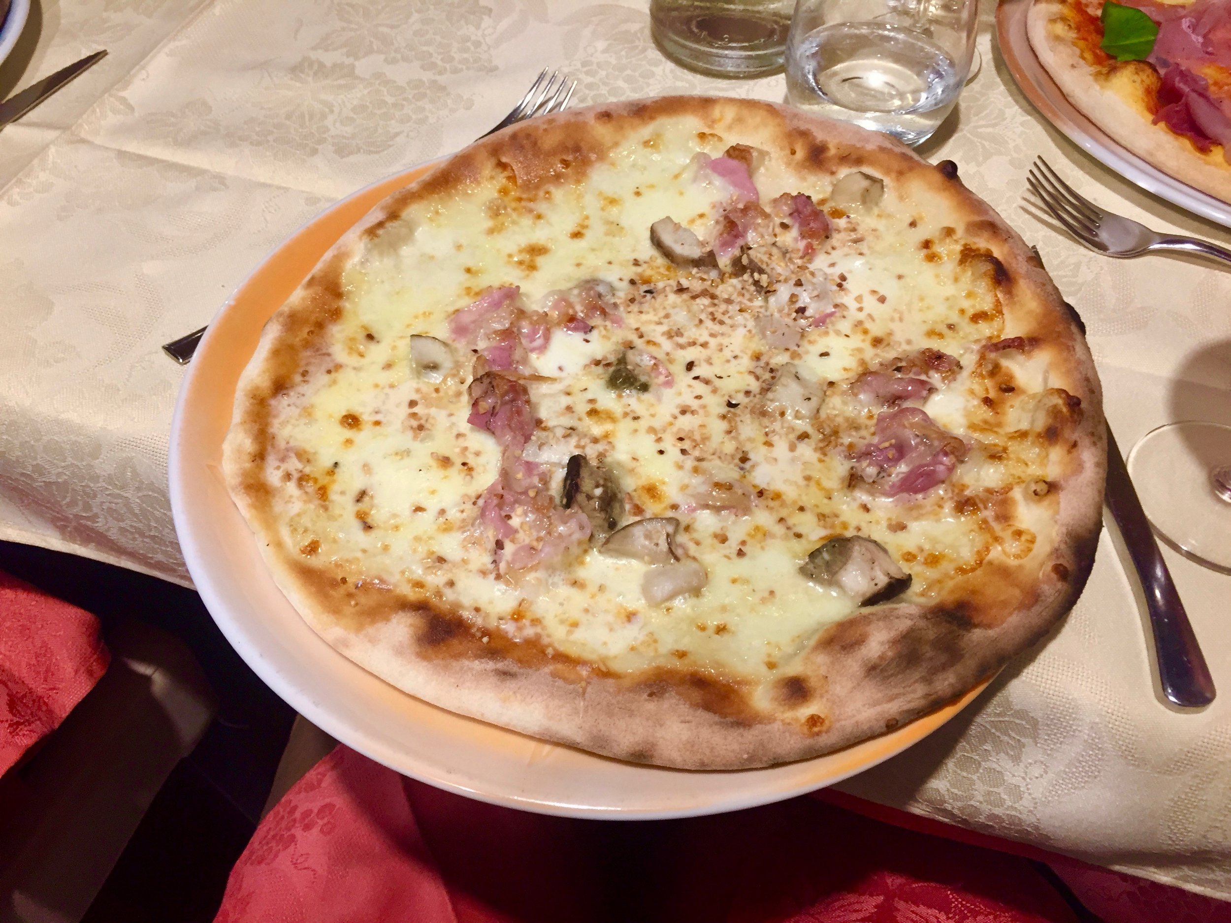 Some of the pizza at Cascina Manzo