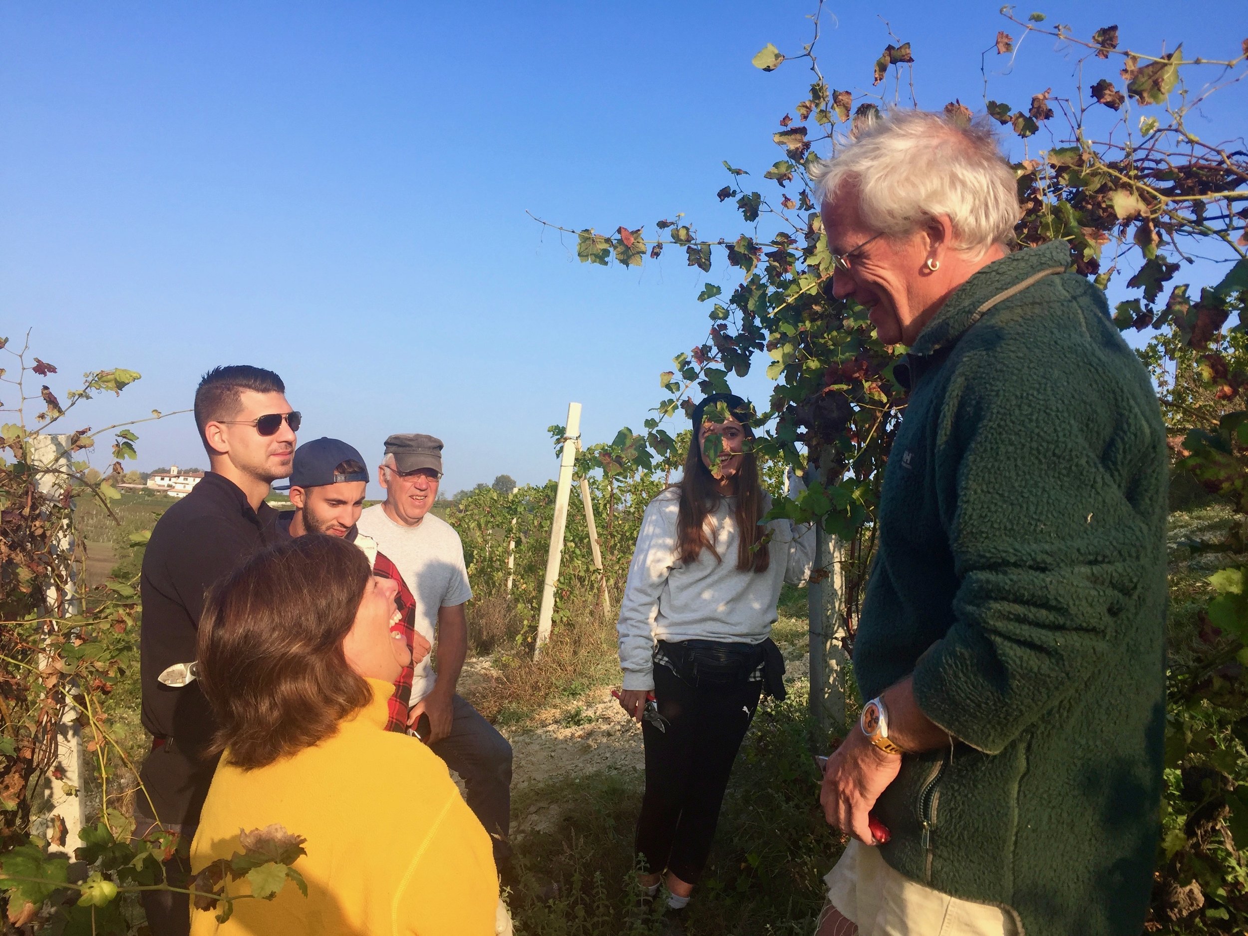 Marcello teaching us how to prune vines in Piedmont