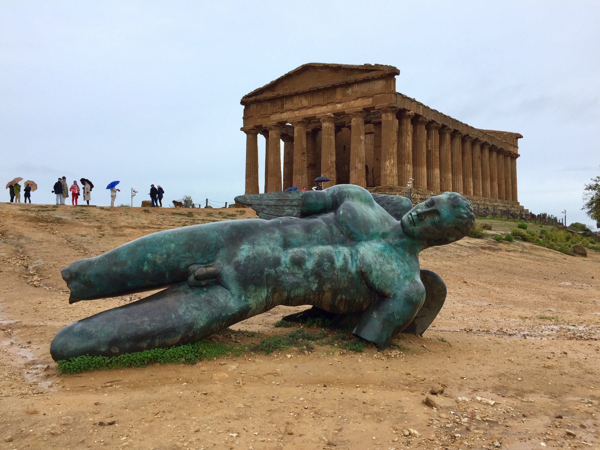 One of the many Greek building still standing in the Valley of the Temples, Agrigento, Sicily, Italy,