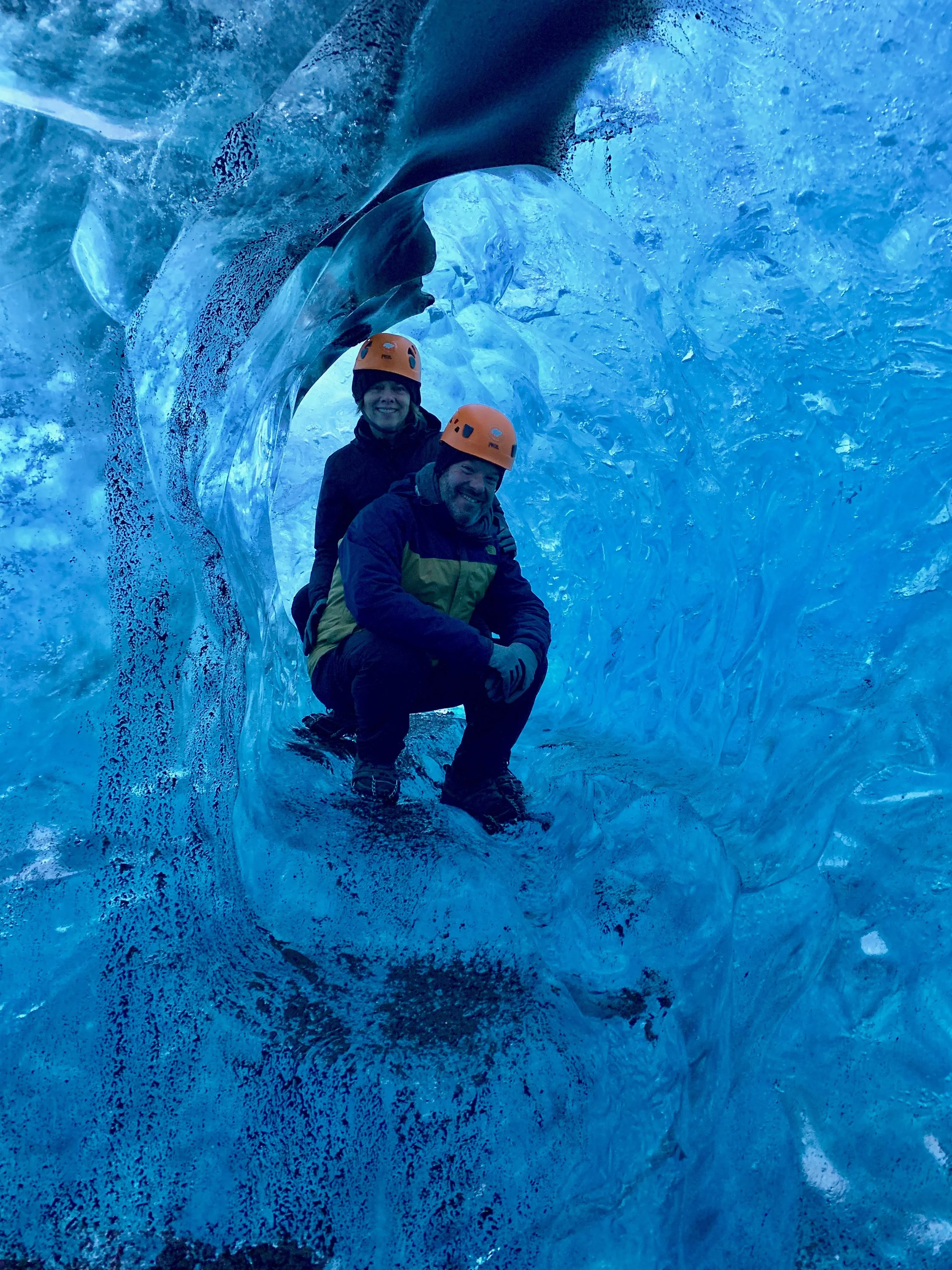 Betsy and Greg in Vatnajökull icecave
