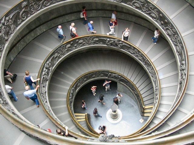 Famous spiral staircase in the Vatican Museum