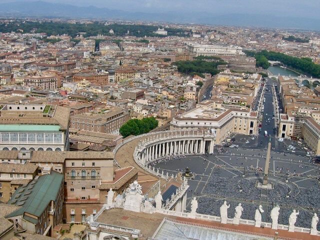 Beautiful views of Rome from the top of St. Peter's Basilica