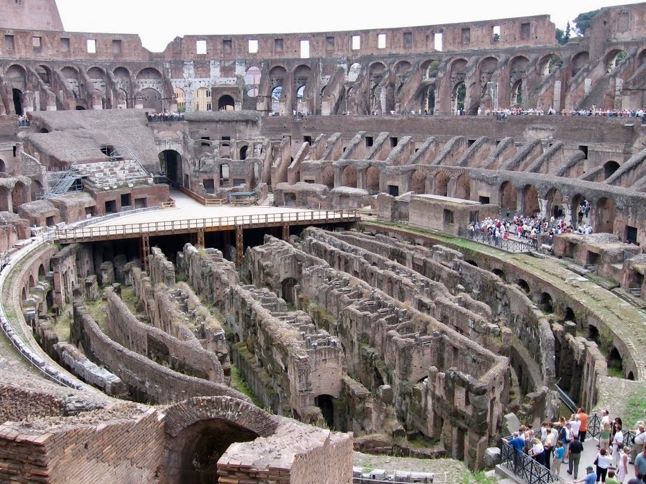 The interior of the Colosseum in Rome