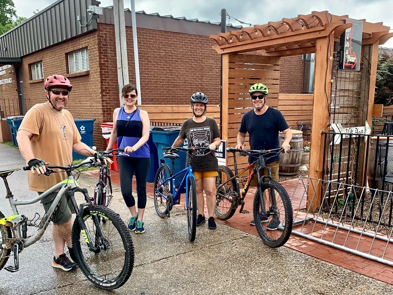 Biking with our good friends Jimmy and Kimber in Bentonville, Arkansas