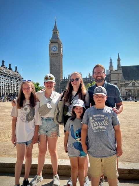 Ian M with his four awesome kids in London