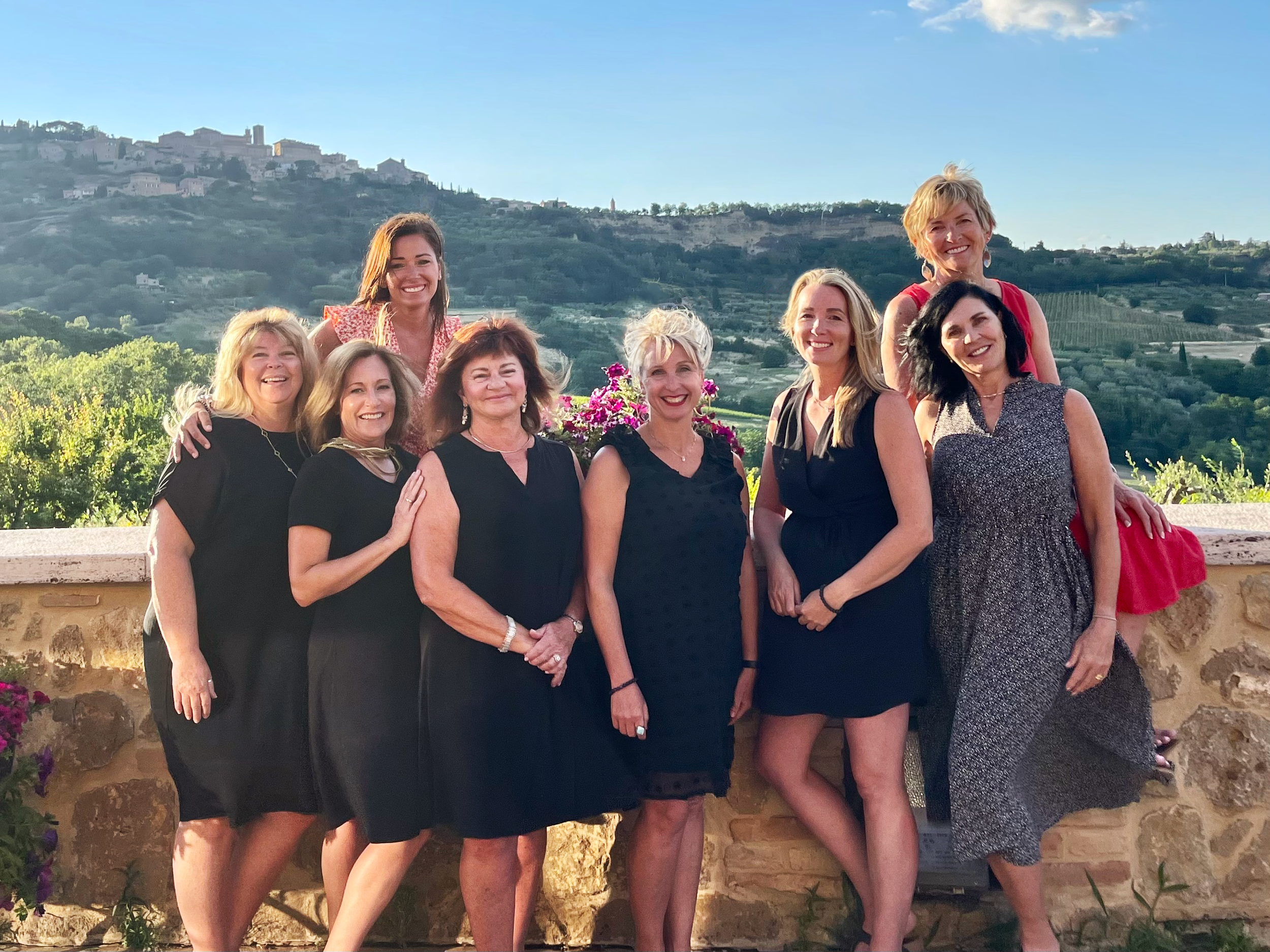 Lisa G. and her friends in Tuscany