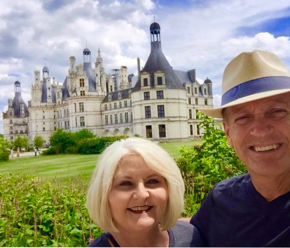 Kelly and Tawnya D. in front of Chateau de Chambord