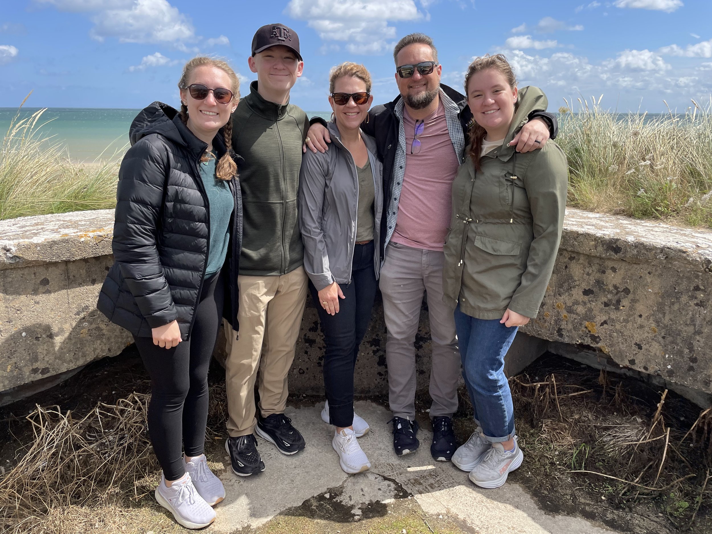 Jack T and Family at the beaches of Normandy