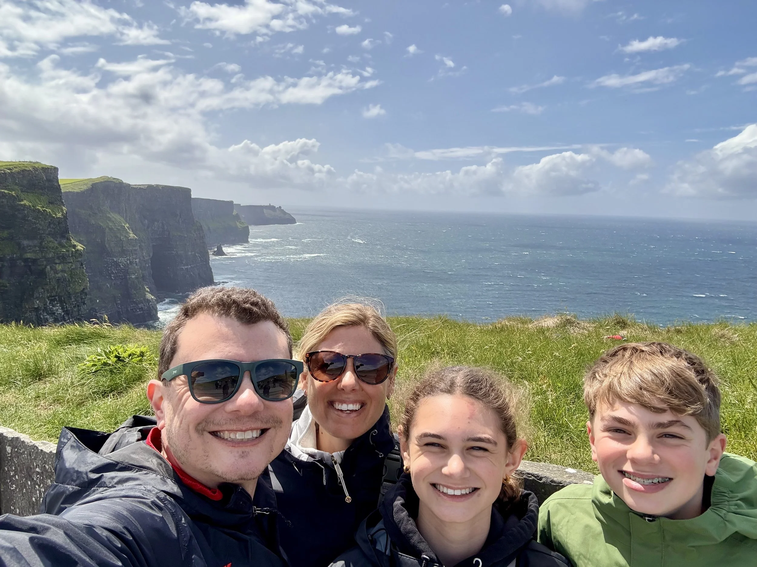 Emily L and family at the Cliffs of Moher, Ireland