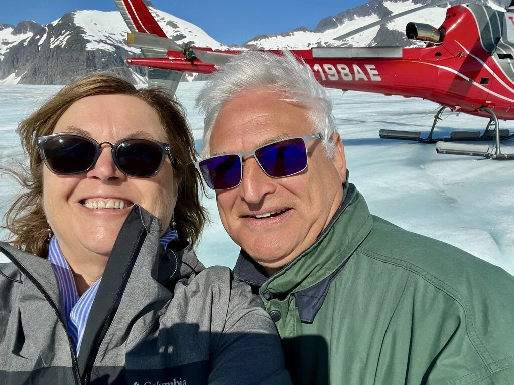 Janet and Daniel P and a Glacier in Juneau, Alaska