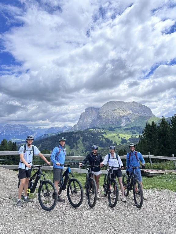 Rebecca G. and family biking the Dolomites