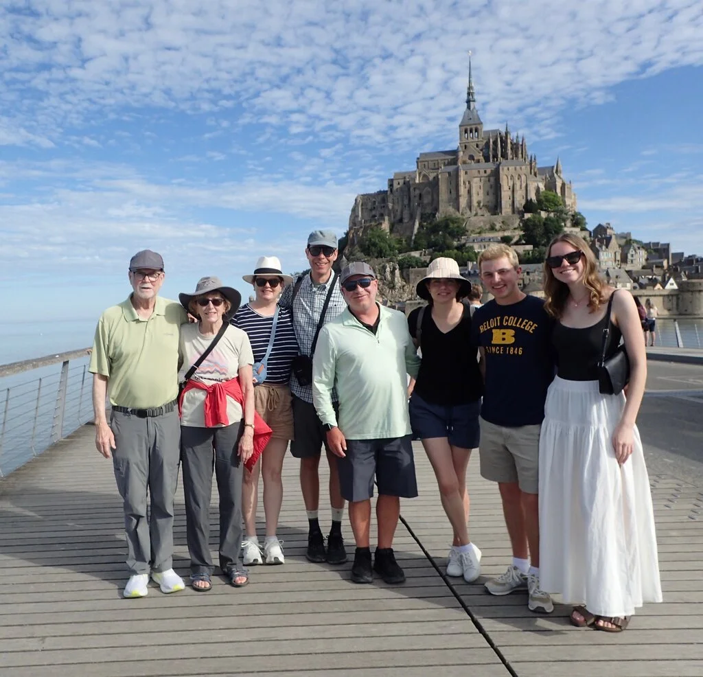 Rich and Carol O. and family at Mont Saint-Michel