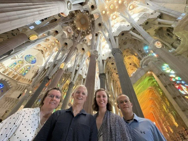 Kevin W. and family in Barcelona, Spain