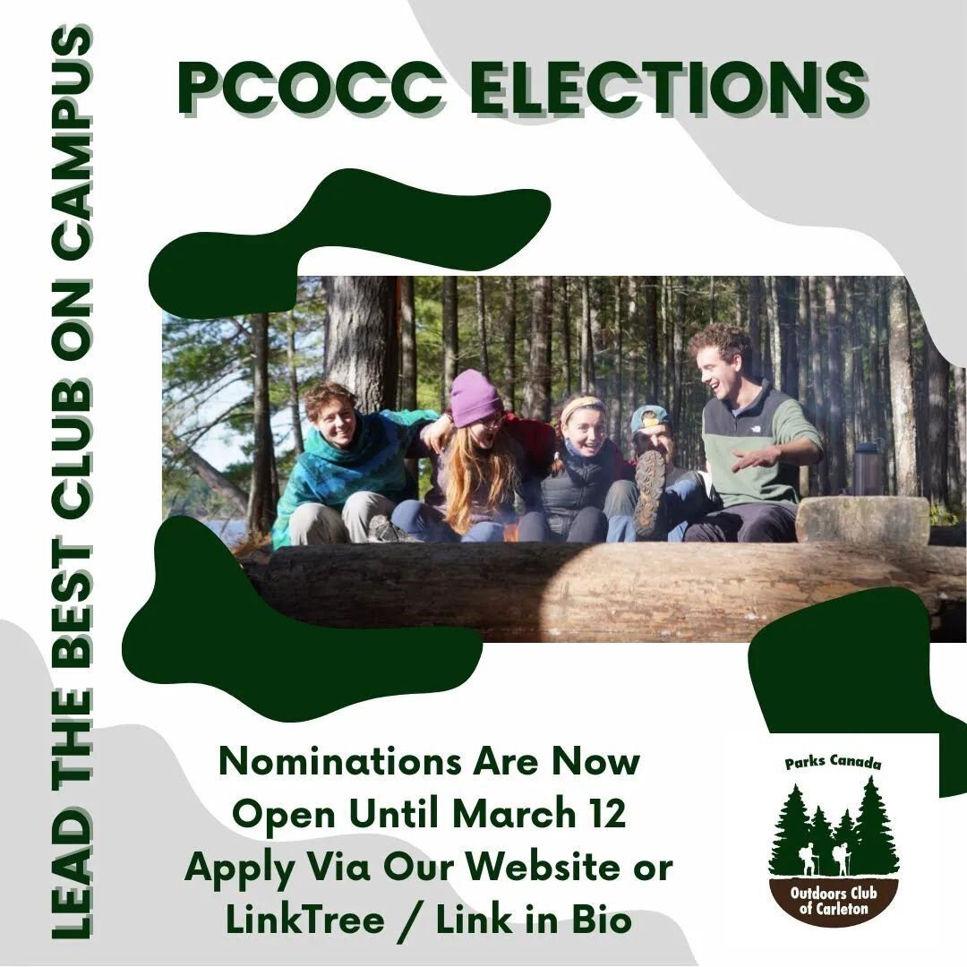 READ THE BIO! SORRY IT IS LONG LOL RIP

Outdoor adventurers of Carleton we need you! Nominate yourself to help run the best club on campus for the 2024-2025 academic year. If you thrive in a hammock, next to a fire, in a canoe or with a massive backp