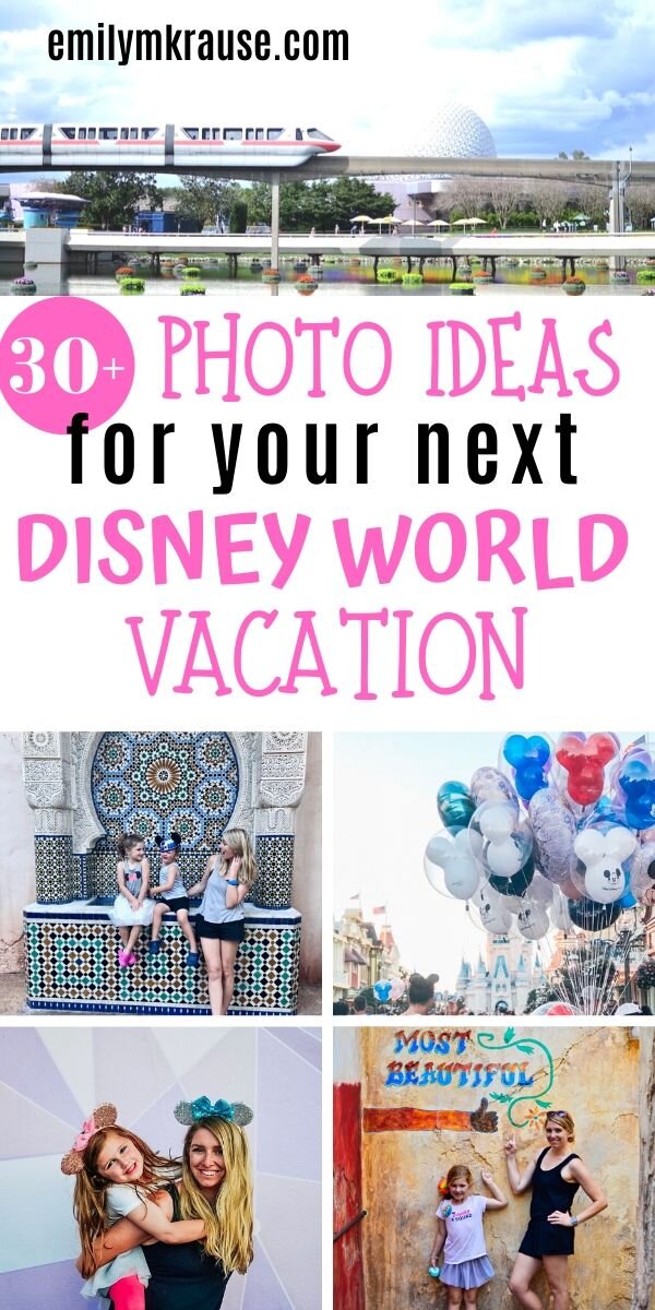 Walls of Disney, Mickey balloons, hidden Disney Photo spots and more! If you're planning a family trip to Disney World, here are over 30 Disney photo ideas.  .jpg
