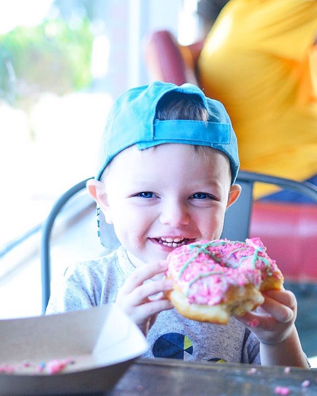 Our favorite donut shop by the beach! This sassy and sweet 2 and a half year old lights up our lives and simultaneously drives us crazy. He makes friends wherever he goes. He also looks me in the eye and smiles while deliberately disobeying me. He ma