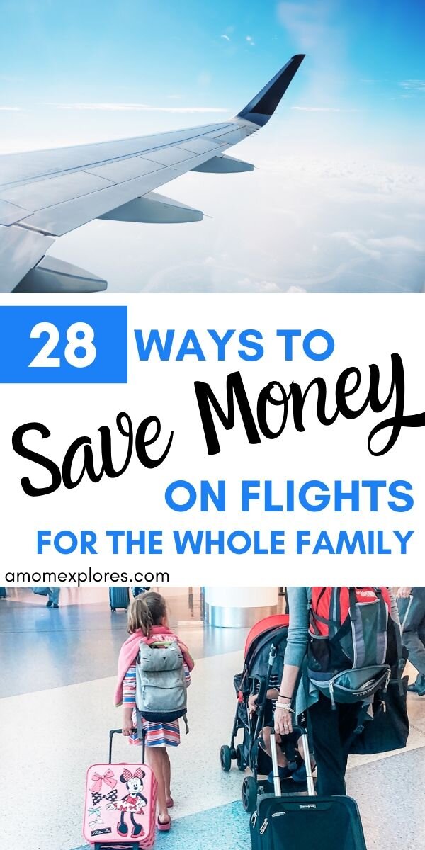 Finding cheap flights when traveling with kids is so tough! The cost of flying can deter any family from traveling. Use these 28 tips to save money on airfare for the entire family. .jpg