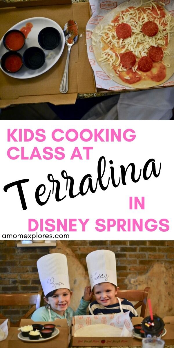 Terralina is a kid-friendly restaurant at Disney Springs that offers birthday party cooking classes. Make your own pizza and enjoy cake and ice cream. Activities for kids in Disney Springs Orlando..jpg