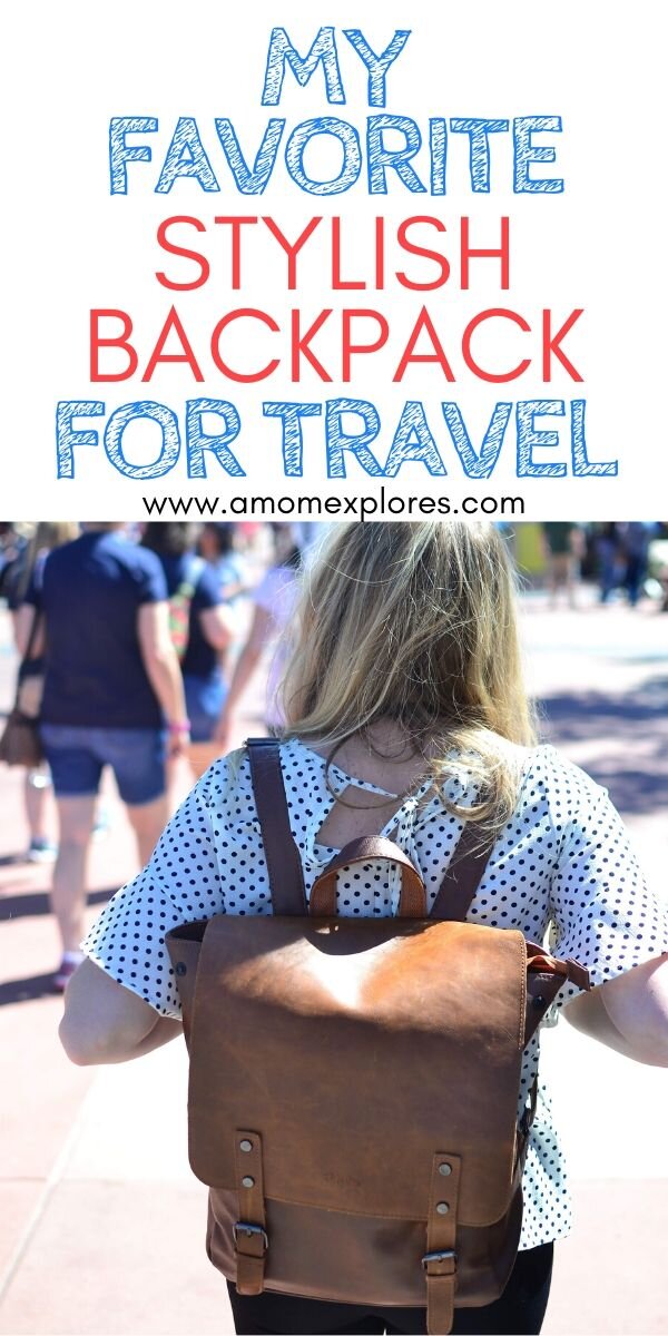 This stylish and cute backpack is perfect for women who love to travel! It makes a great day bag for city breaks, theme parks, and exploring. Great for moms who like to have their hands free!.jpg