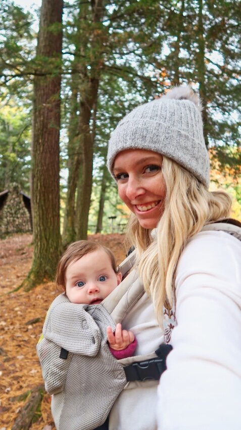 Mom and Baby Hiking Mcclintock Park WI.jpeg