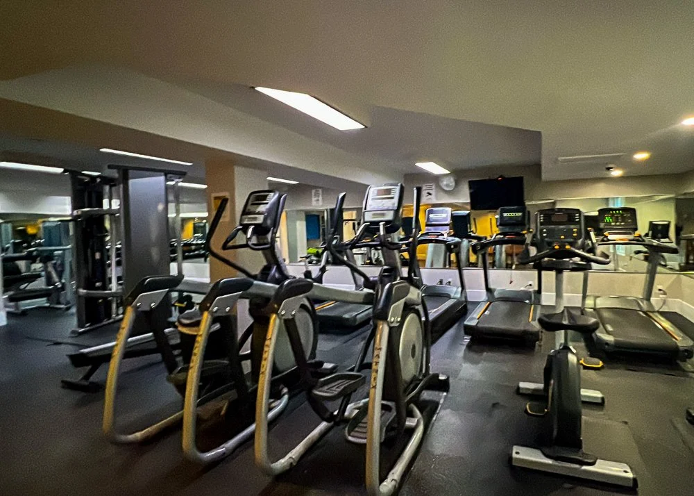 fitness center with elliptical machines