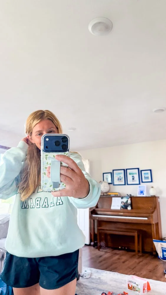 mirror selfie of a phone case