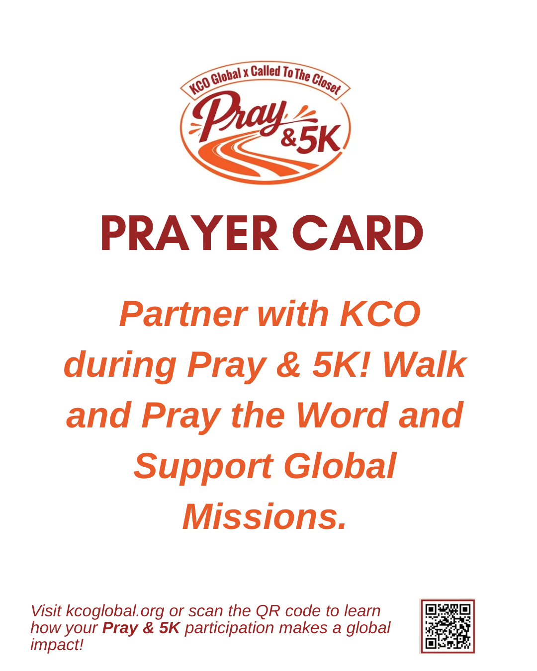 Join Pray &amp; 5K from Anywhere in the World! 