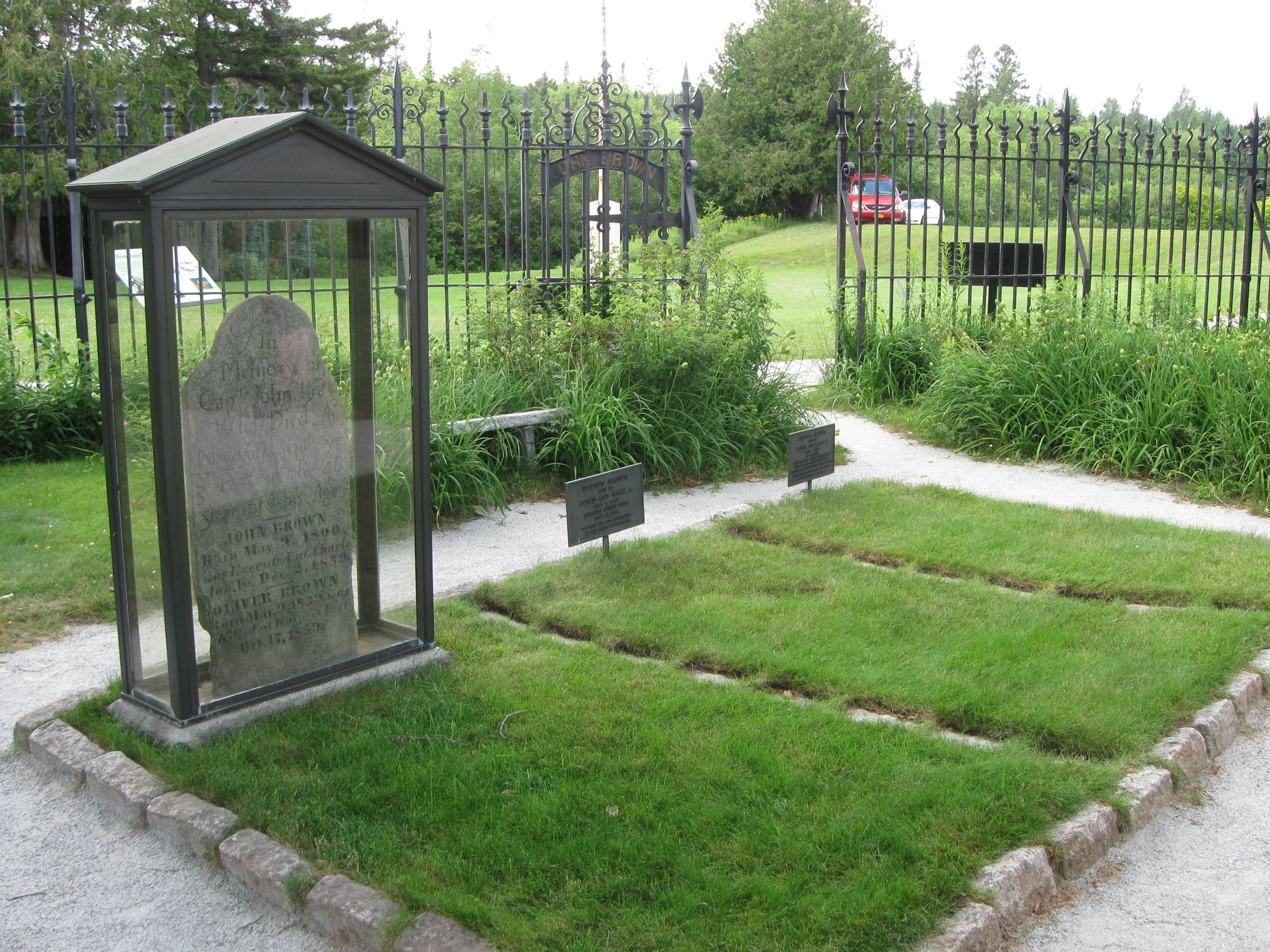 This is the actual grave where John Brown's body lies a-moulderin'.
