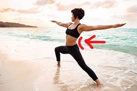 For some the excessive amount of extension in the low back demonstrated here would create pain during Warrior 2