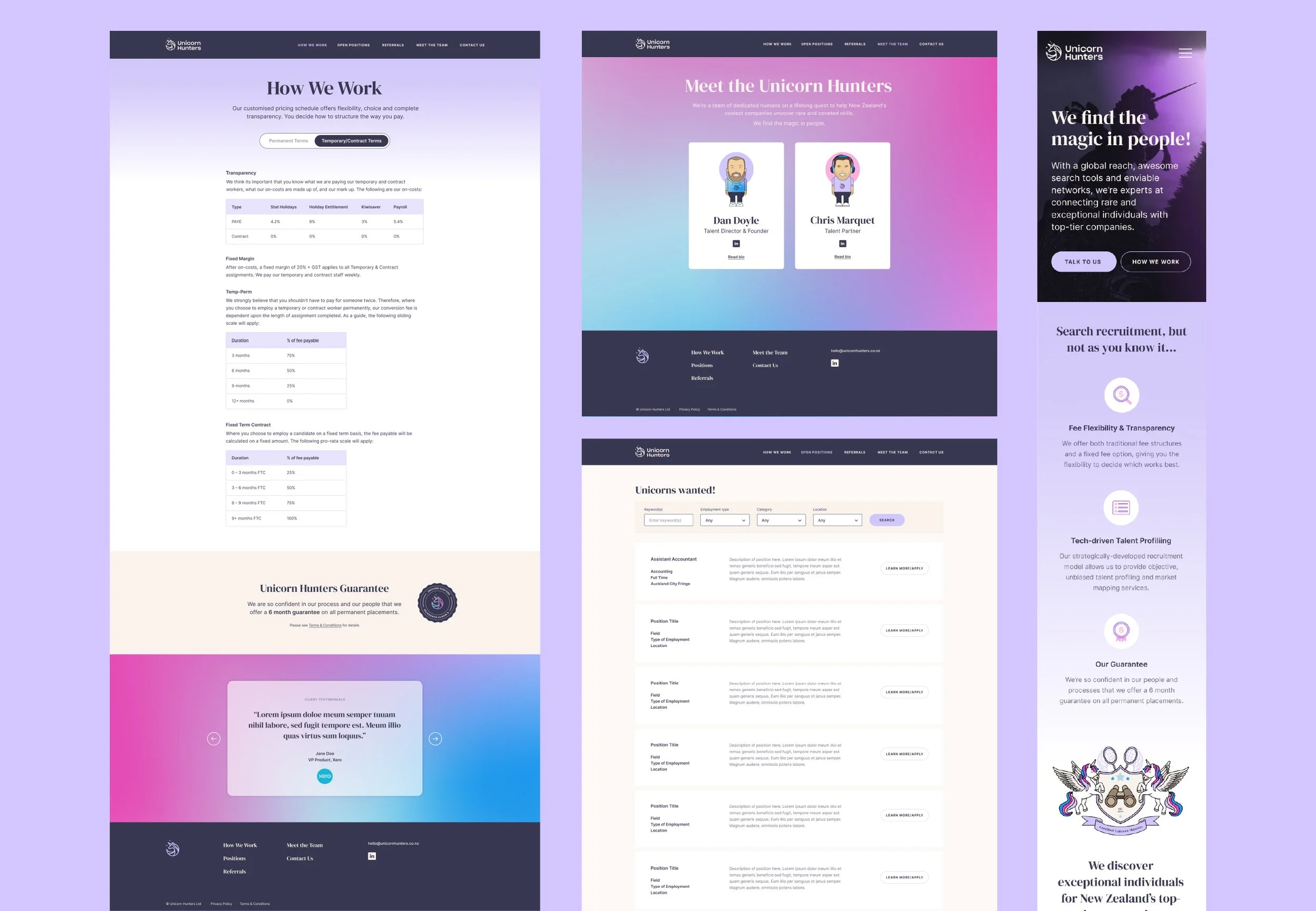  Bespoke team avatars, a playful colour palette and a sprinkling of the mystical bring the website and brand collateral to life. 