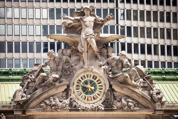 Tiffany Stained Glass Clock at Grand Central Terminal