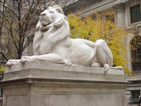 “Patience,” one of New York Public Library’s marble lions