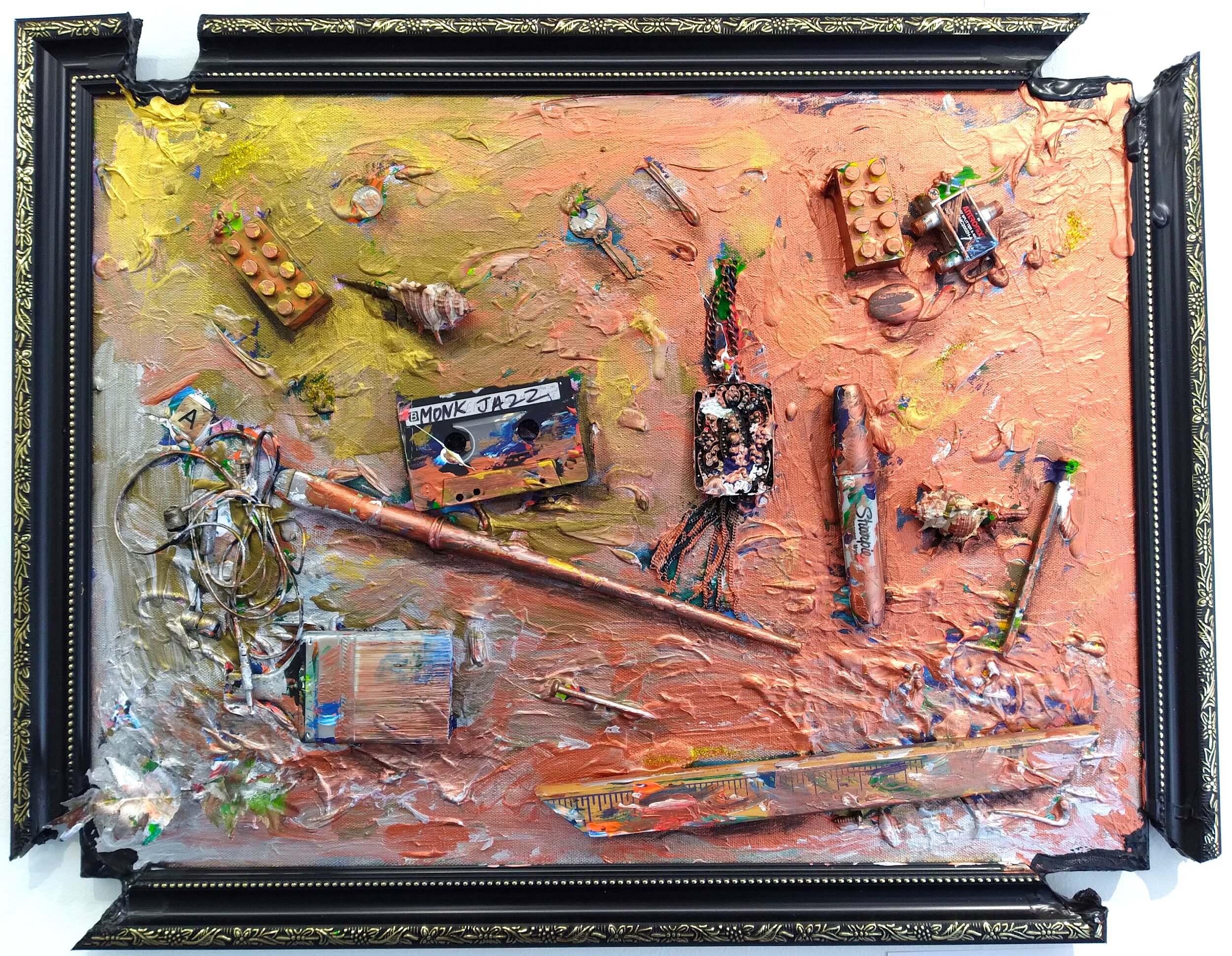 Newtown Creek, 2021. Oil, acrylic, mixed media on canvas. 18” x 24”.