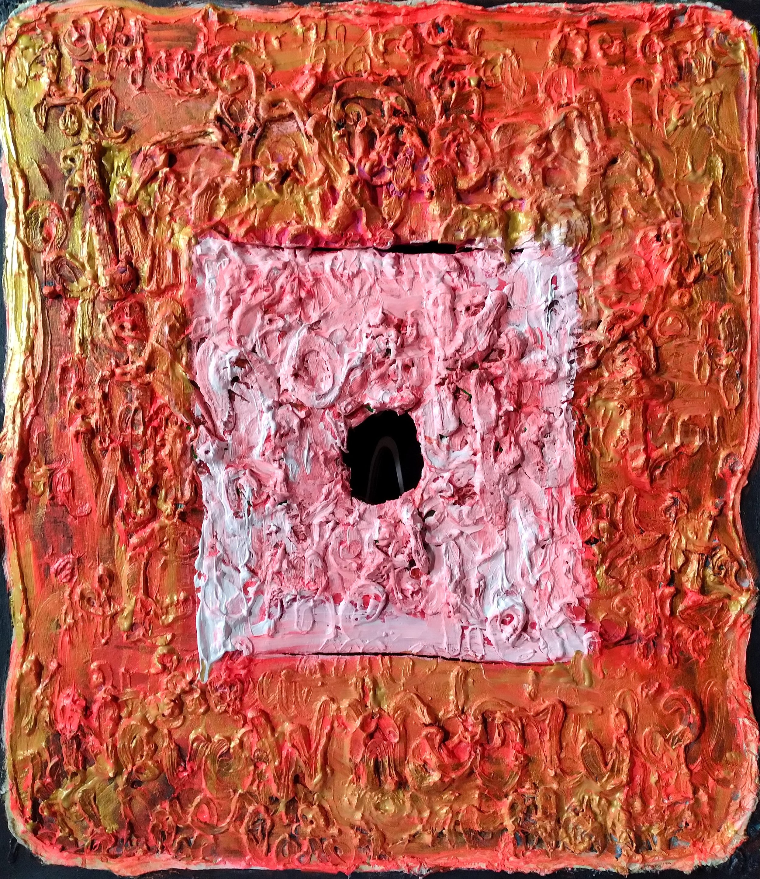 Gloryhole, 2019. Oil, acrylic on canvas. 32” x  30“.