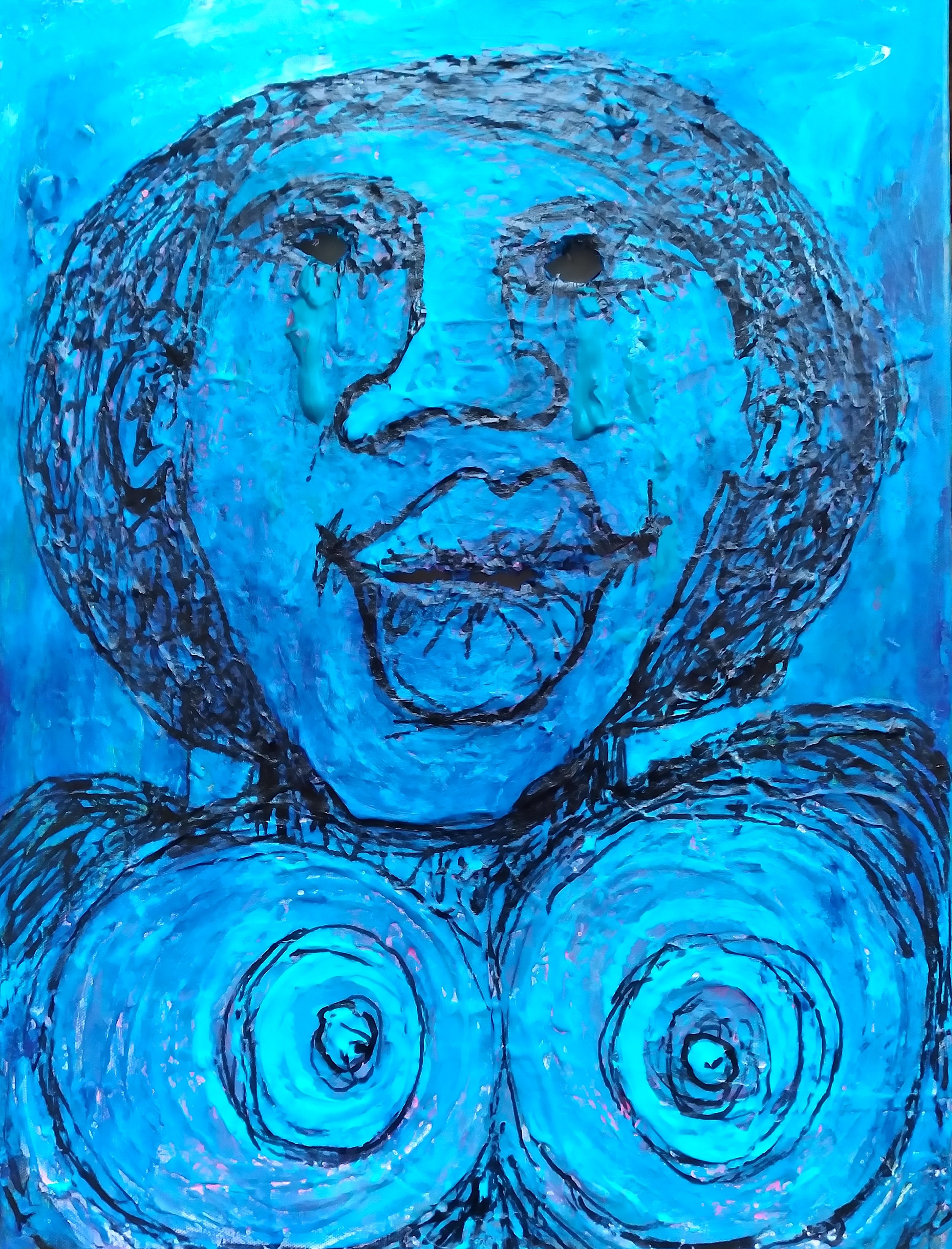 Blue Moon, 2014. Oil, acrylic on canvas. 24” x 18”.