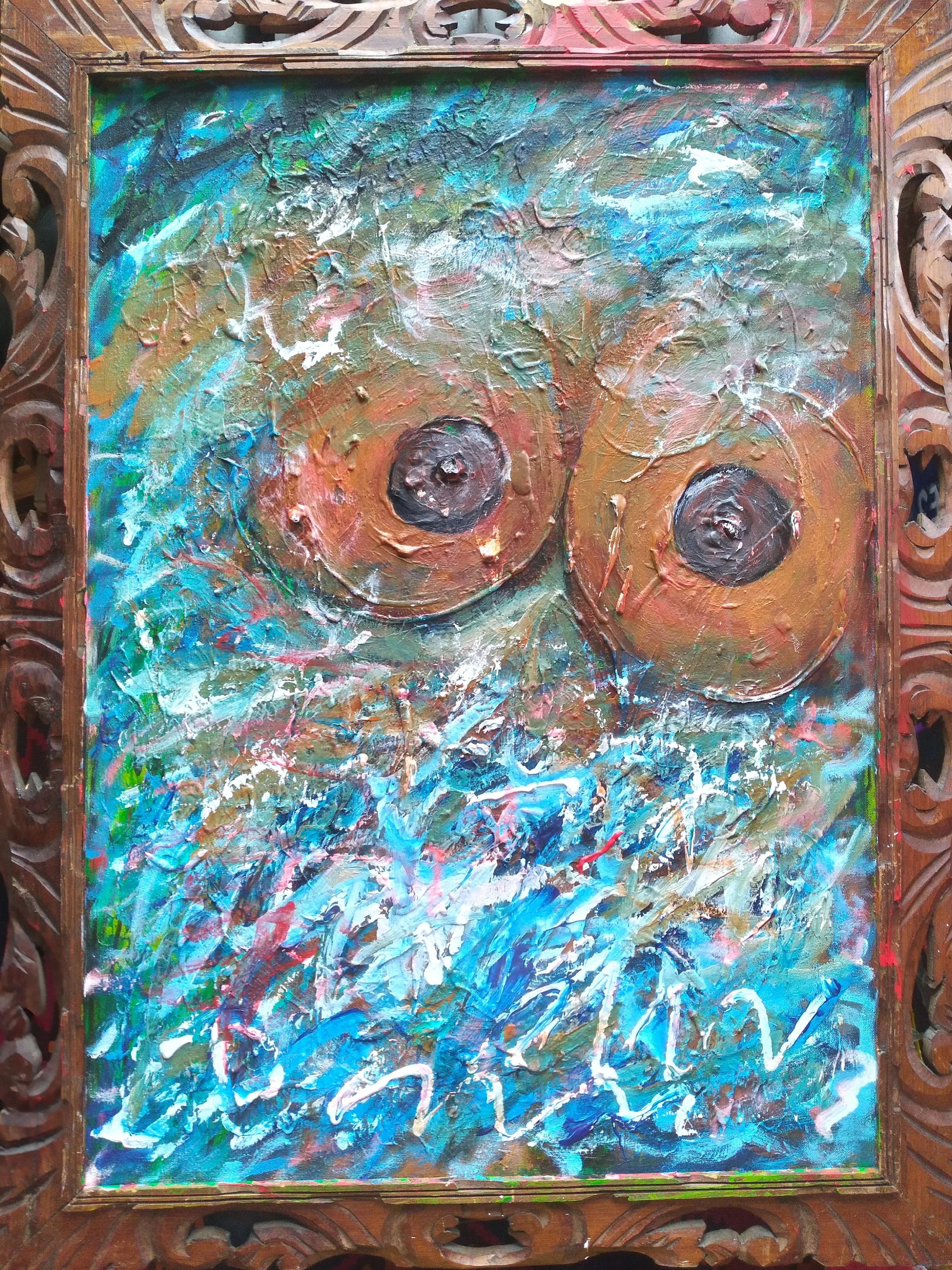 The Swimmer, 2021. Oil, acrylic on canvas. 34" x 24".